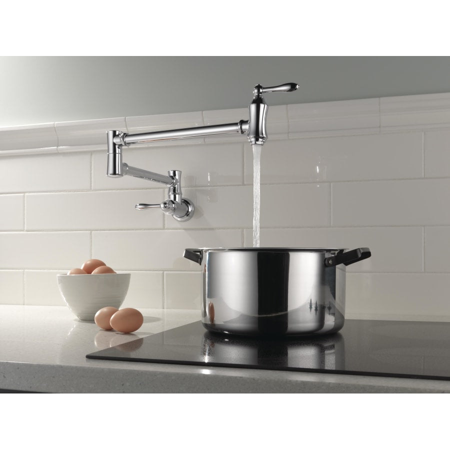 Delta Traditional Wall Mounted Pot Filler with Dual Swing Joints and 24