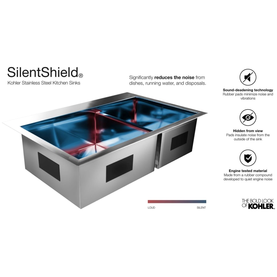 Kohler Single Basin Stainless Steel Bar Sink from the Staccato Series